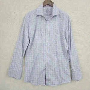 English Laundry Button down Long sleeve Dress shirt Men's 16.5 Plaid 2331P